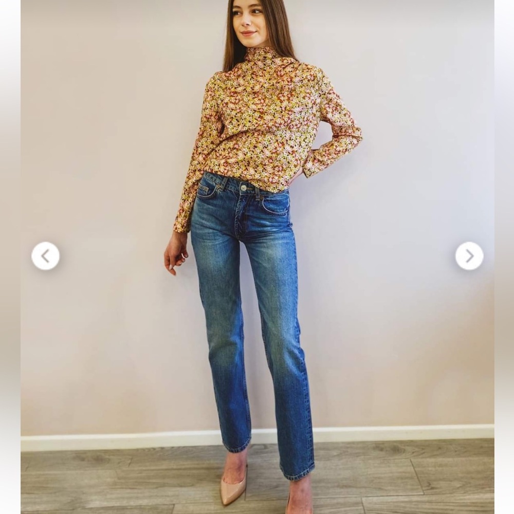 Zara Floral High-Neck Blouse NWOT - Picture 2 of 4